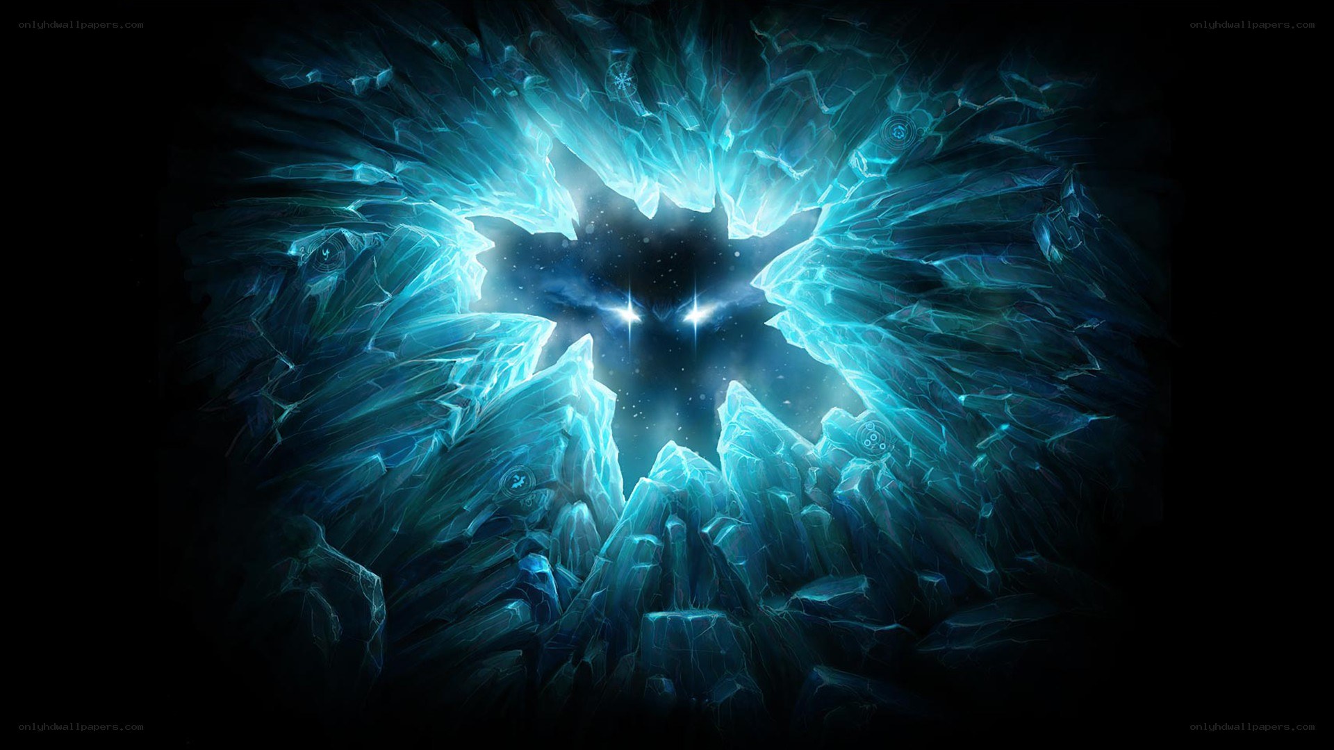 glowing blue crystal formation