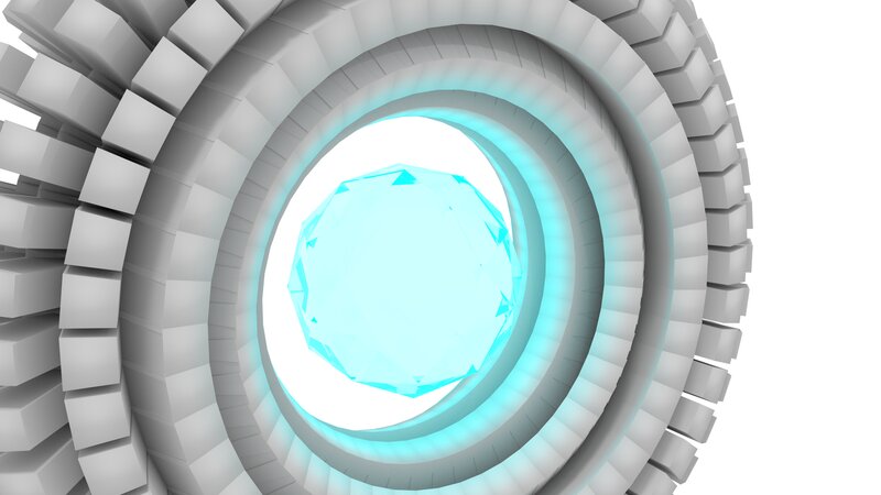 Glowing Blue Crystal — White