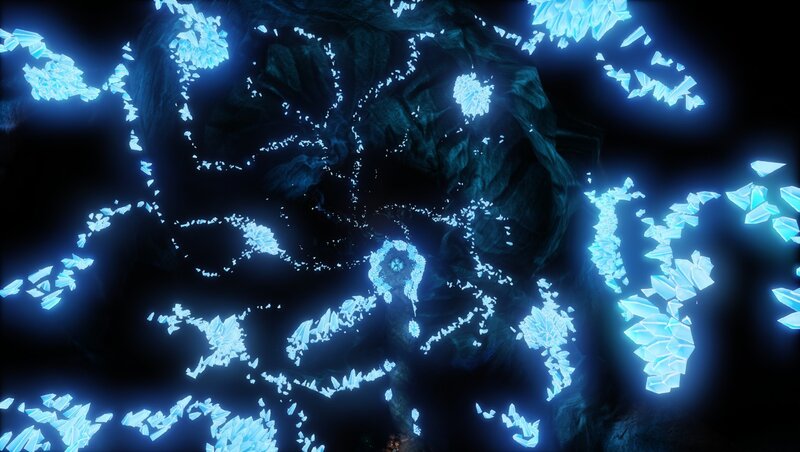 Glowing Blue Crystals