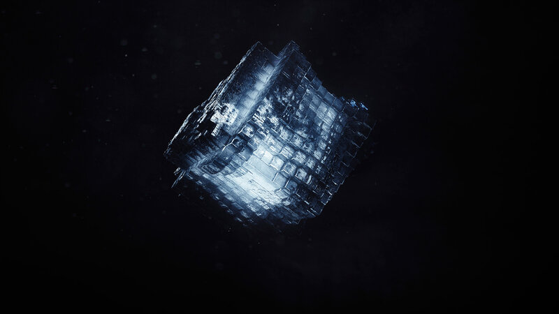 Glowing Blue Cube — Mysterious