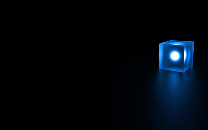 Glowing Blue Cube