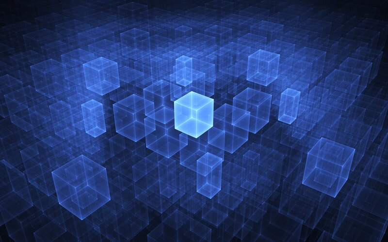 Glowing Blue Cubes — Futuristic