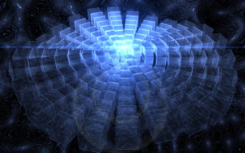 Glowing Blue Cubes — Mysterious