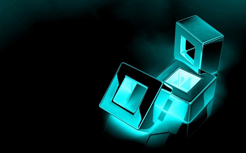 glowing blue cubes