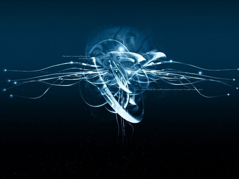 Glowing Blue Digital Structure