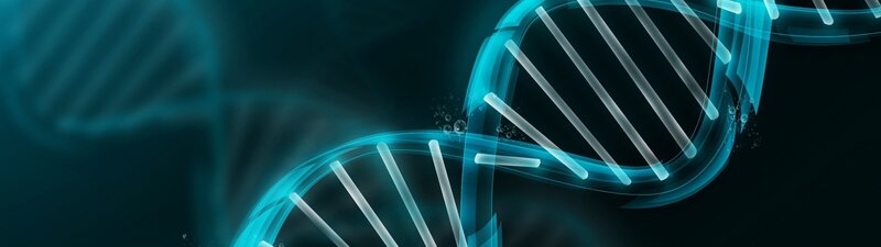 Glowing Blue Dna Helix