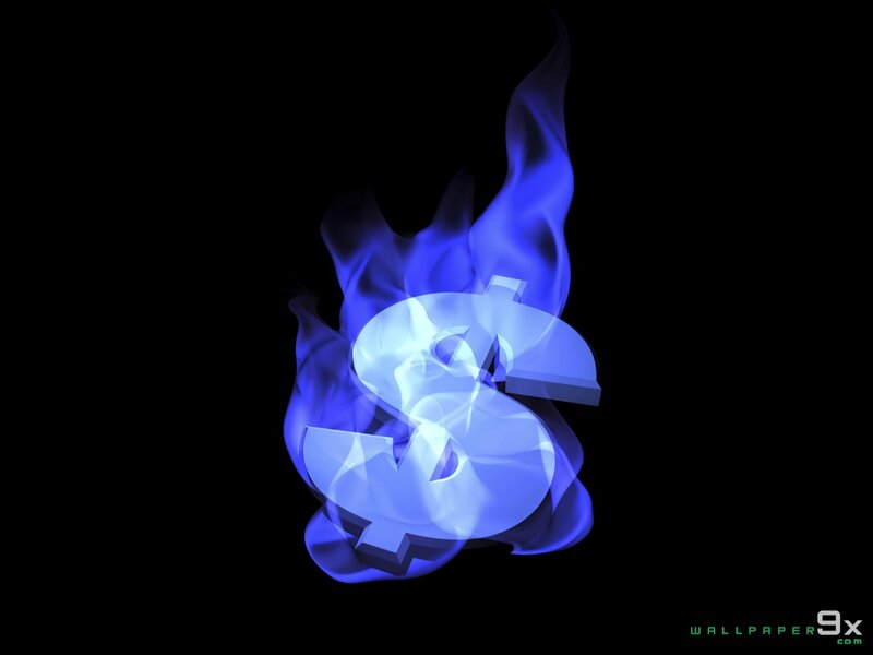 Glowing Blue Dollar Sign