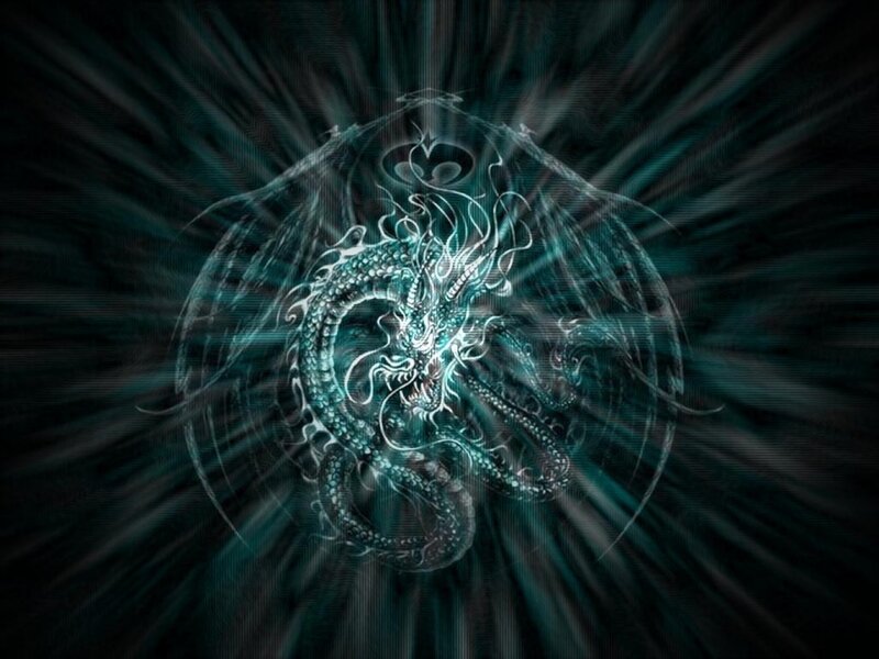 glowing blue dragon artwork