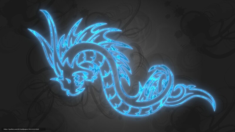 glowing blue dragon design
