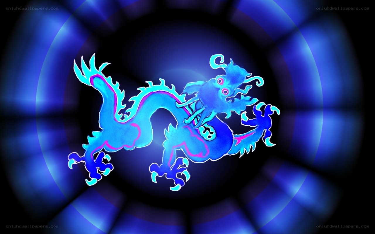 glowing blue dragon illustration