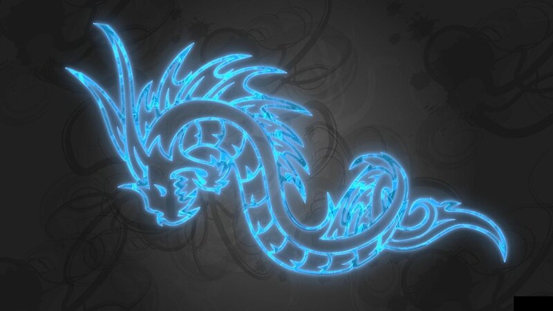 Glowing Blue Dragon — Mystical