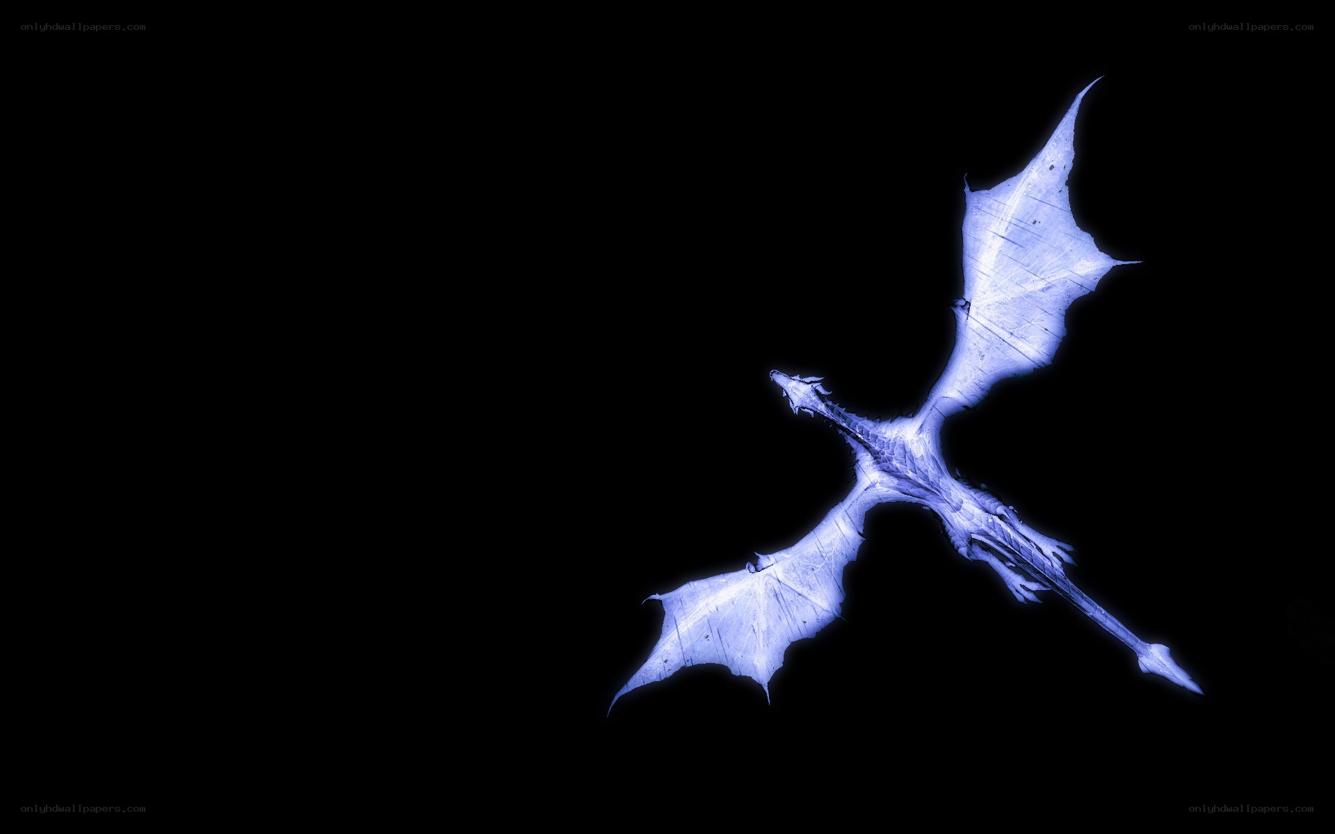 glowing blue dragon silhouette