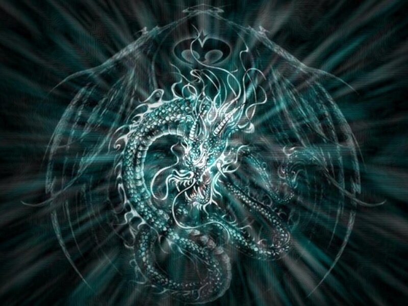 Glowing Blue Dragon — Teal