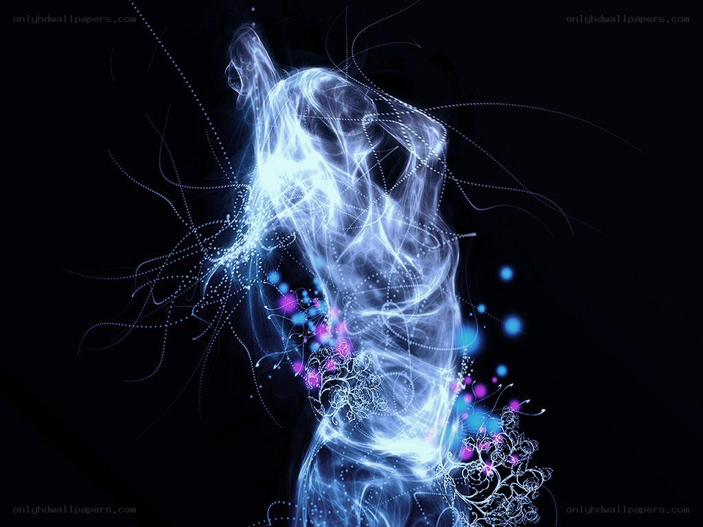 glowing blue energy figure