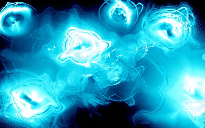 Glowing Blue Energy Forms