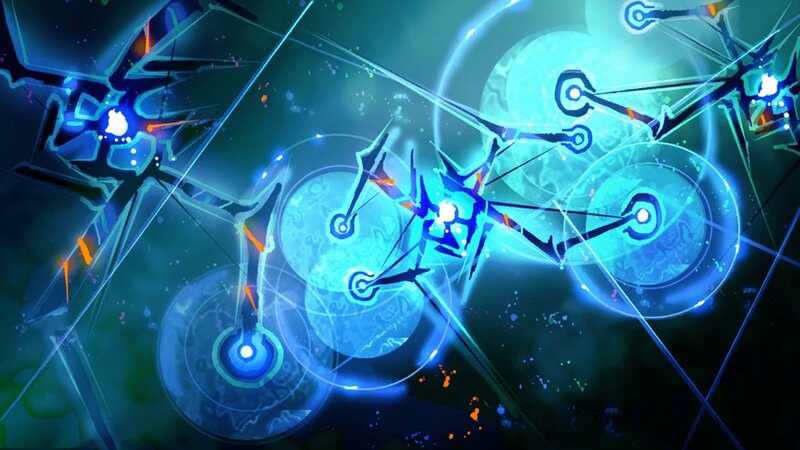 glowing blue energy network