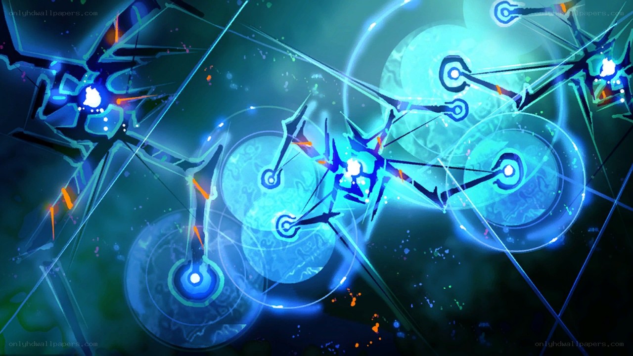 glowing blue energy network
