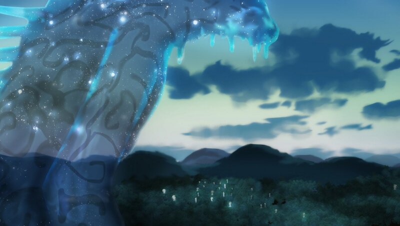Glowing Blue Entity — Dramatic
