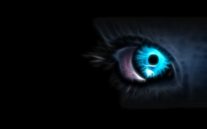 glowing blue eye