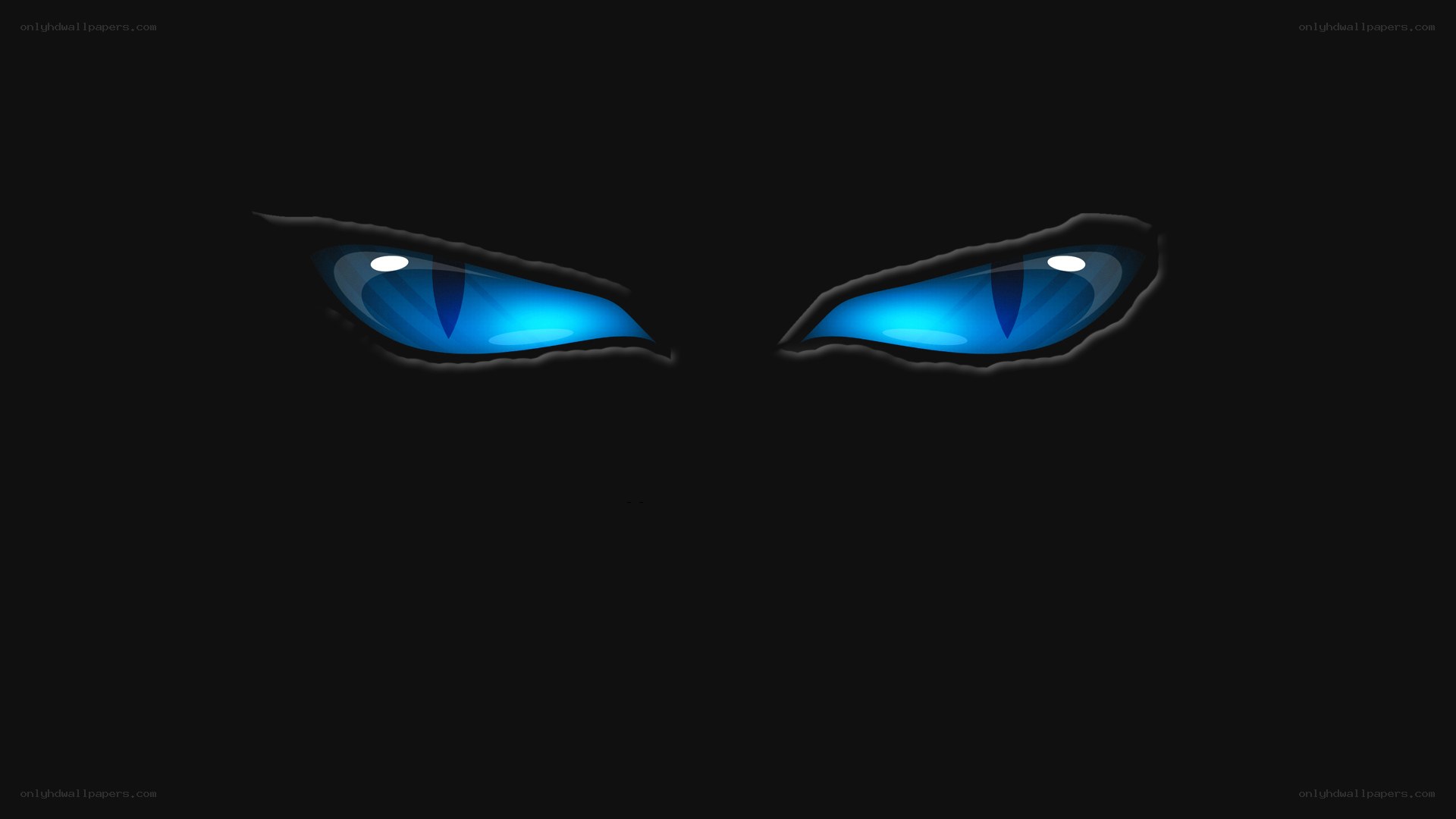 glowing blue eyes in darkness