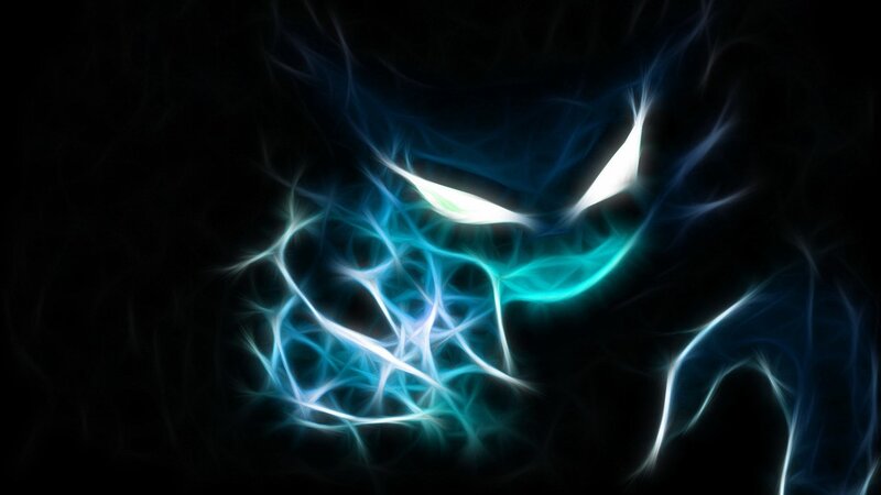 Glowing Blue Face — Dark, Intense
