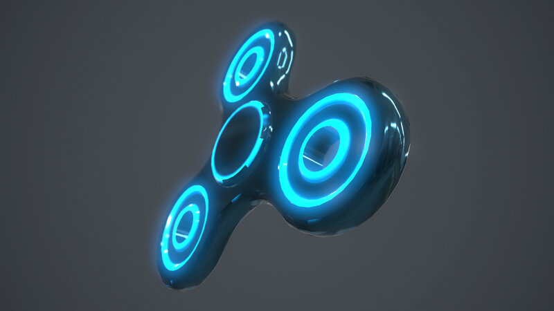 Glowing Blue Fidget Spinner