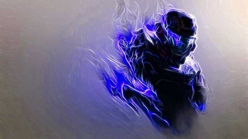 Glowing Blue Figure — Dramatic, Digital Art, Light