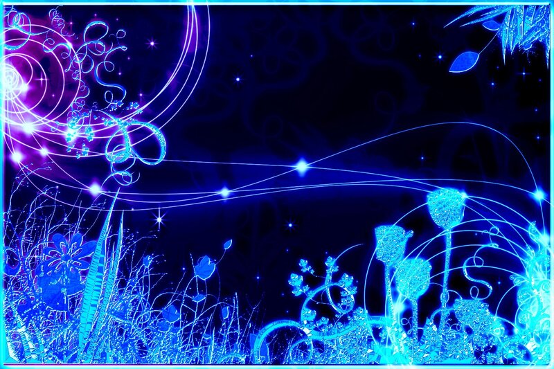 Glowing Blue Floral Design — Dreamy