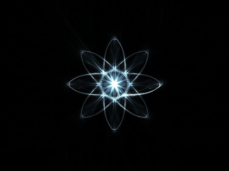 Glowing Blue Flower — Black