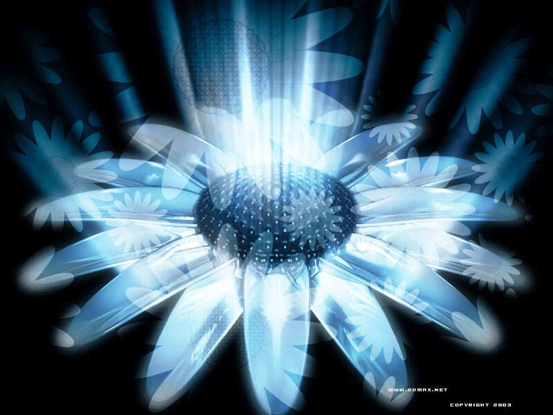 Glowing Blue Flower — Dramatic