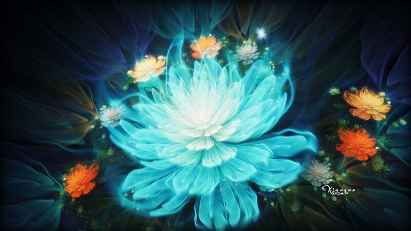 Glowing Blue Flower — Ethereal