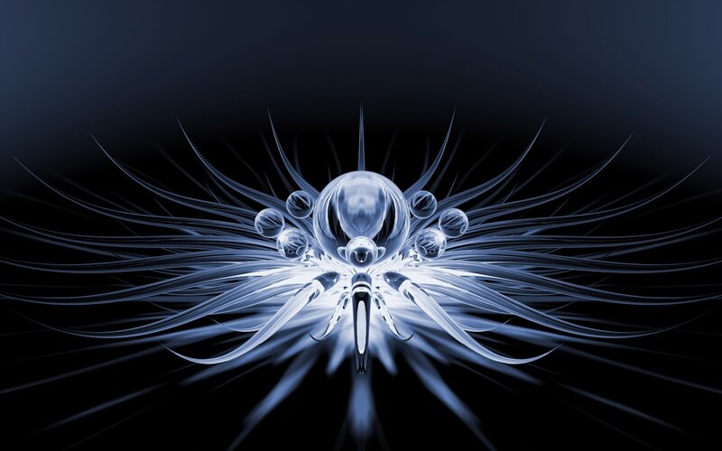 Glowing Blue Fractal Creature — Dramatic