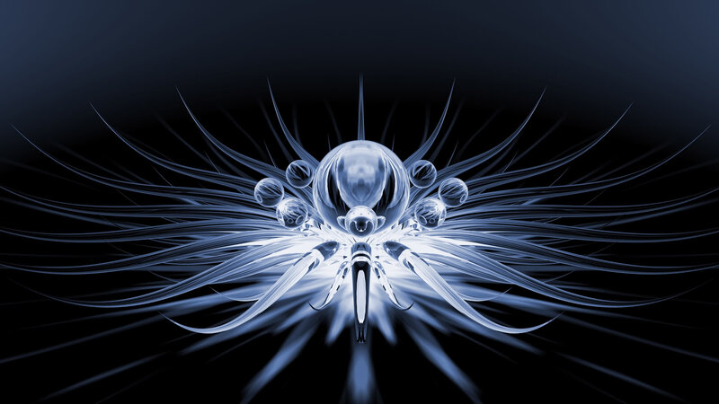 Glowing Blue Fractal Creature