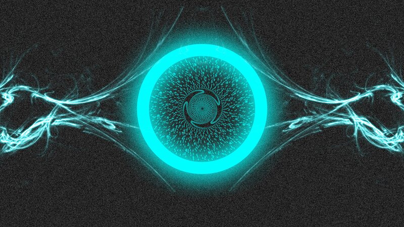 glowing blue fractal eye