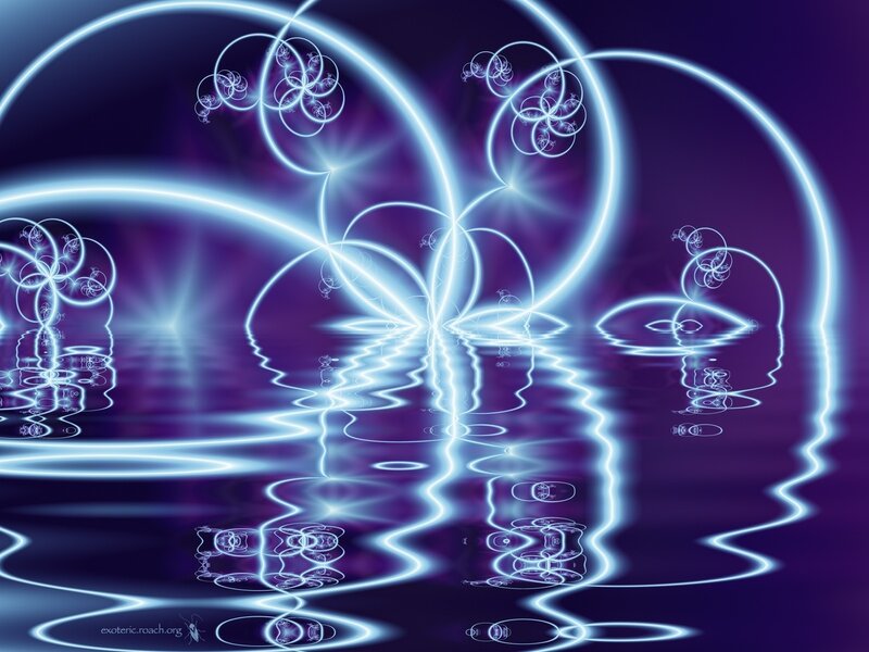 Glowing Blue Fractal Patterns — Purple