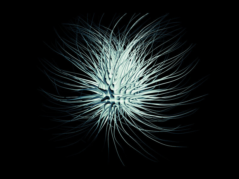 Glowing Blue Fractal Structure