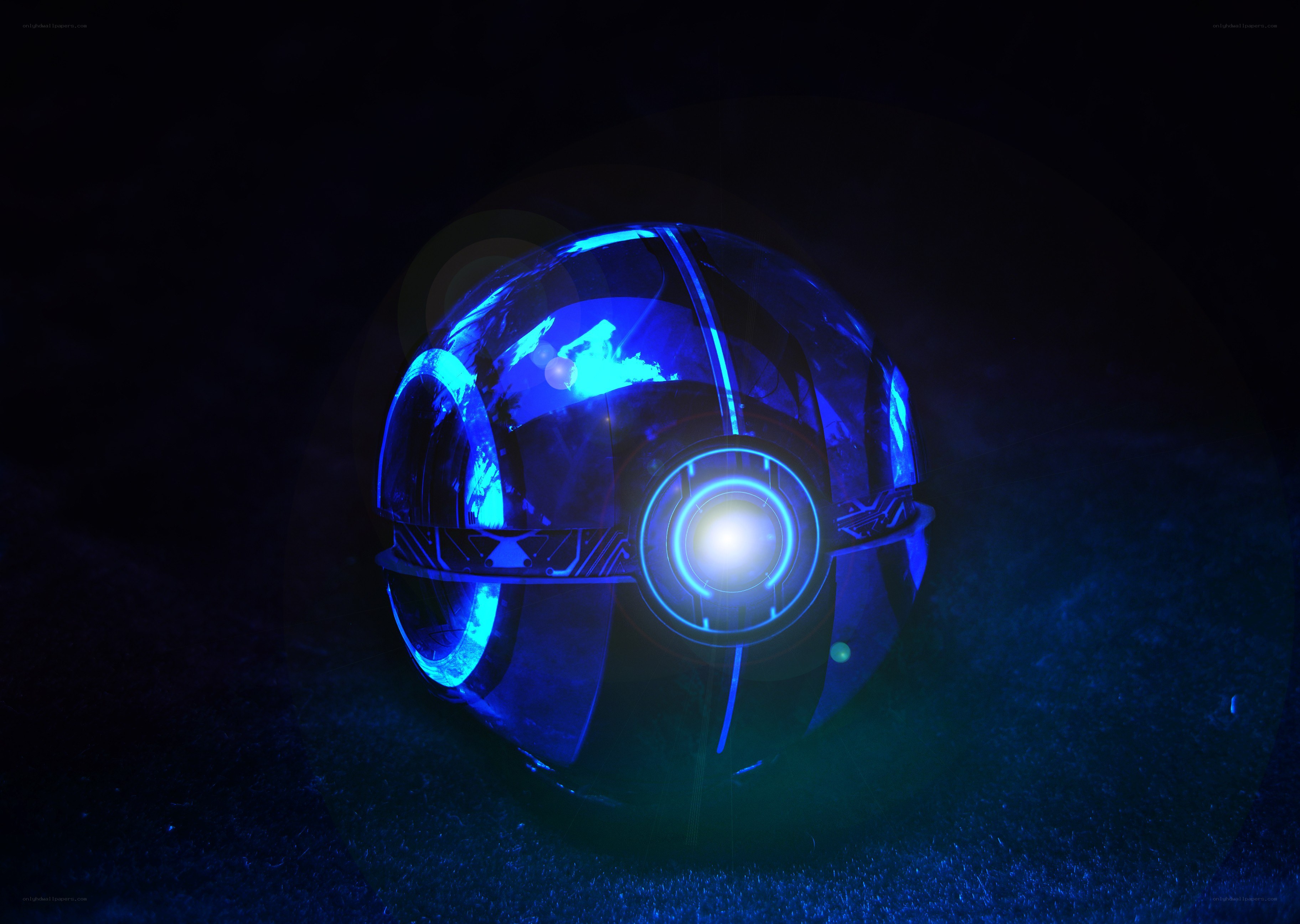 glowing blue futuristic sphere
