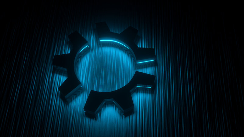 Glowing Blue Gear