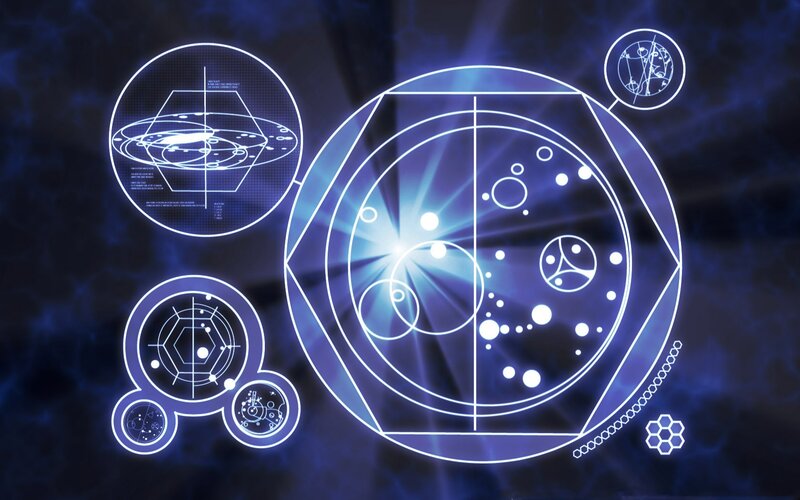 Glowing Blue Geometric Interface