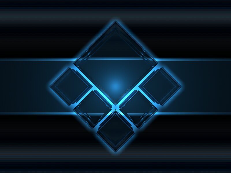 Glowing Blue Geometric Shapes — Futuristic