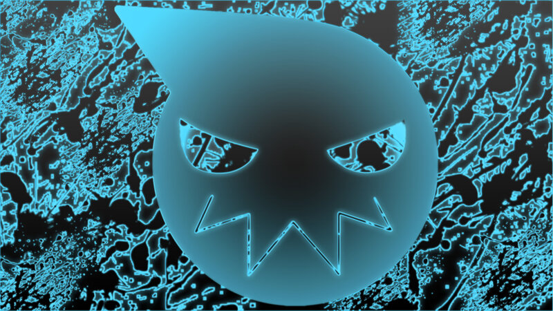 Glowing Blue Ghost Face — Menacing