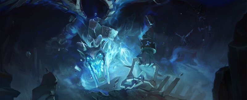 Glowing Blue Golem — Dramatic