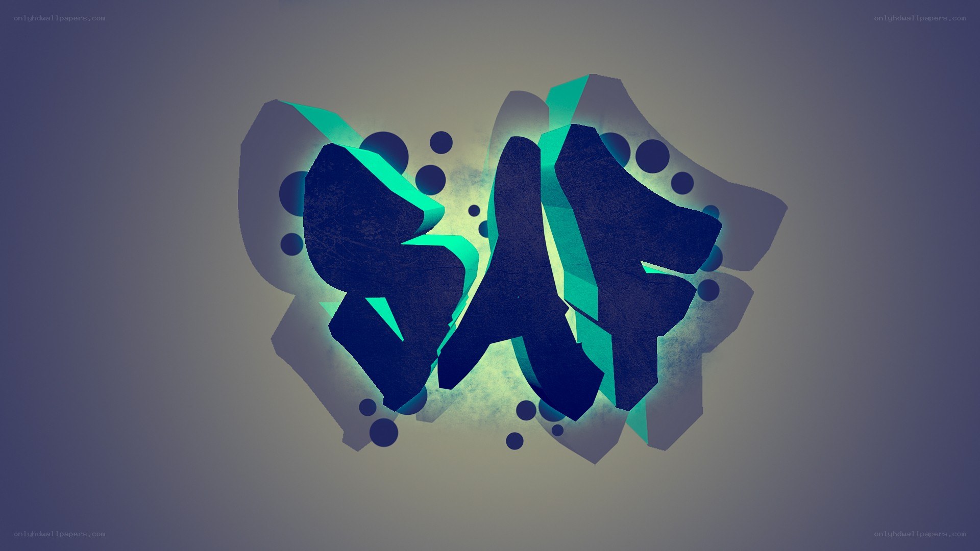 glowing blue graffiti text