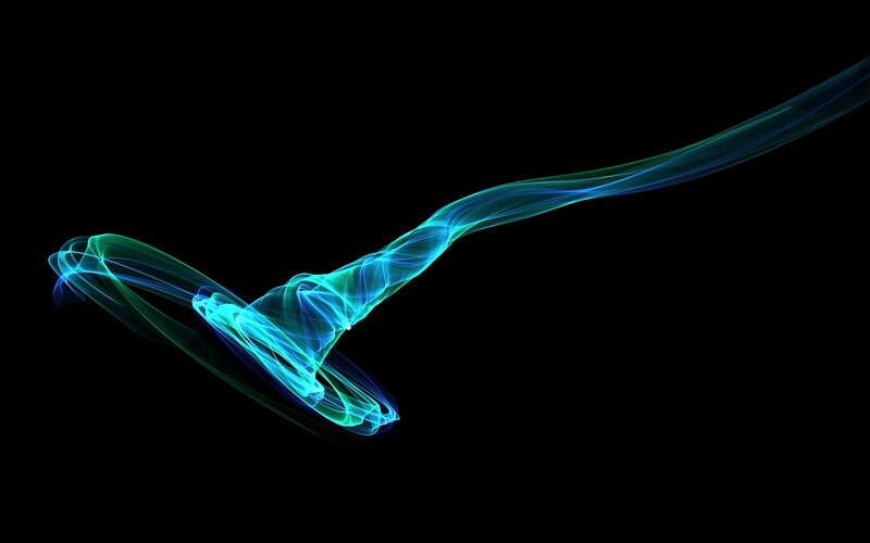 Glowing Blue-green Light Trails