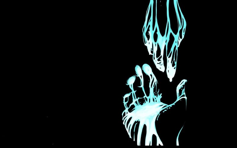 Glowing Blue Hands — Dramatic, Digital Art