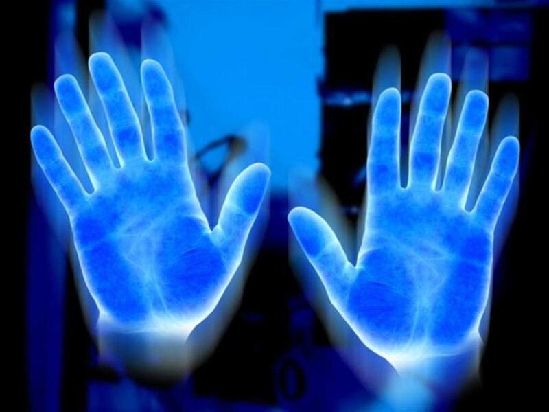 Glowing Blue Hands — Dramatic
