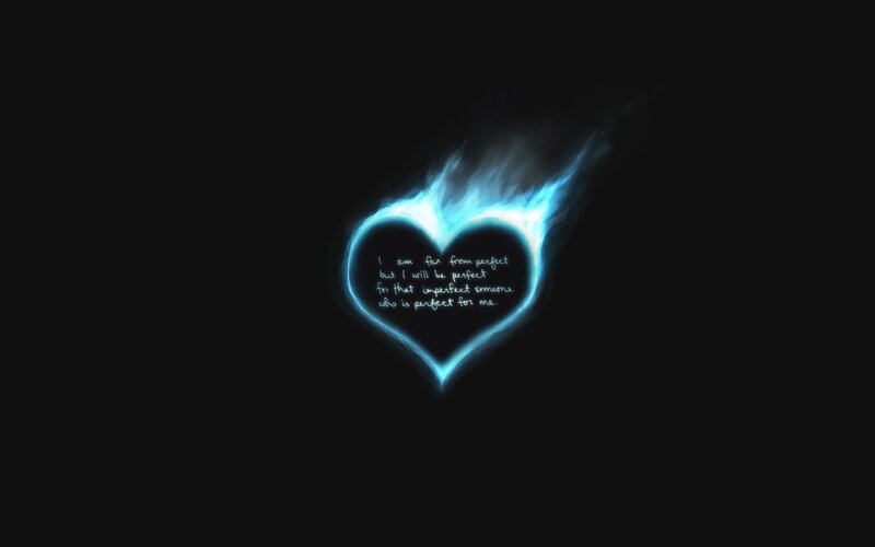 Glowing Blue Heart — Black