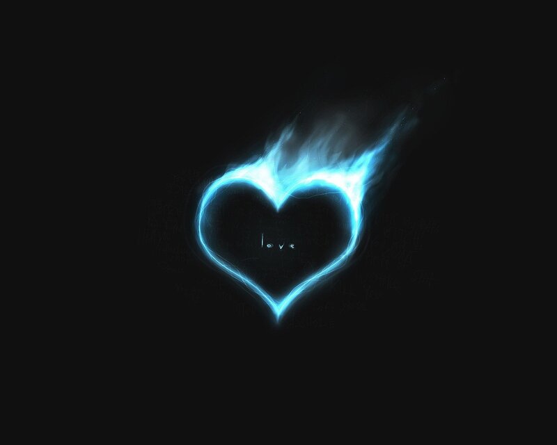 Glowing Blue Heart — Dramatic
