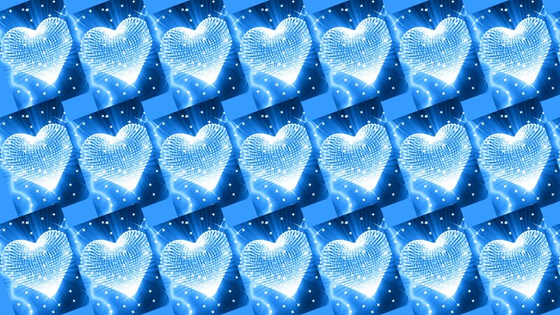 Glowing Blue Hearts — Sparkling