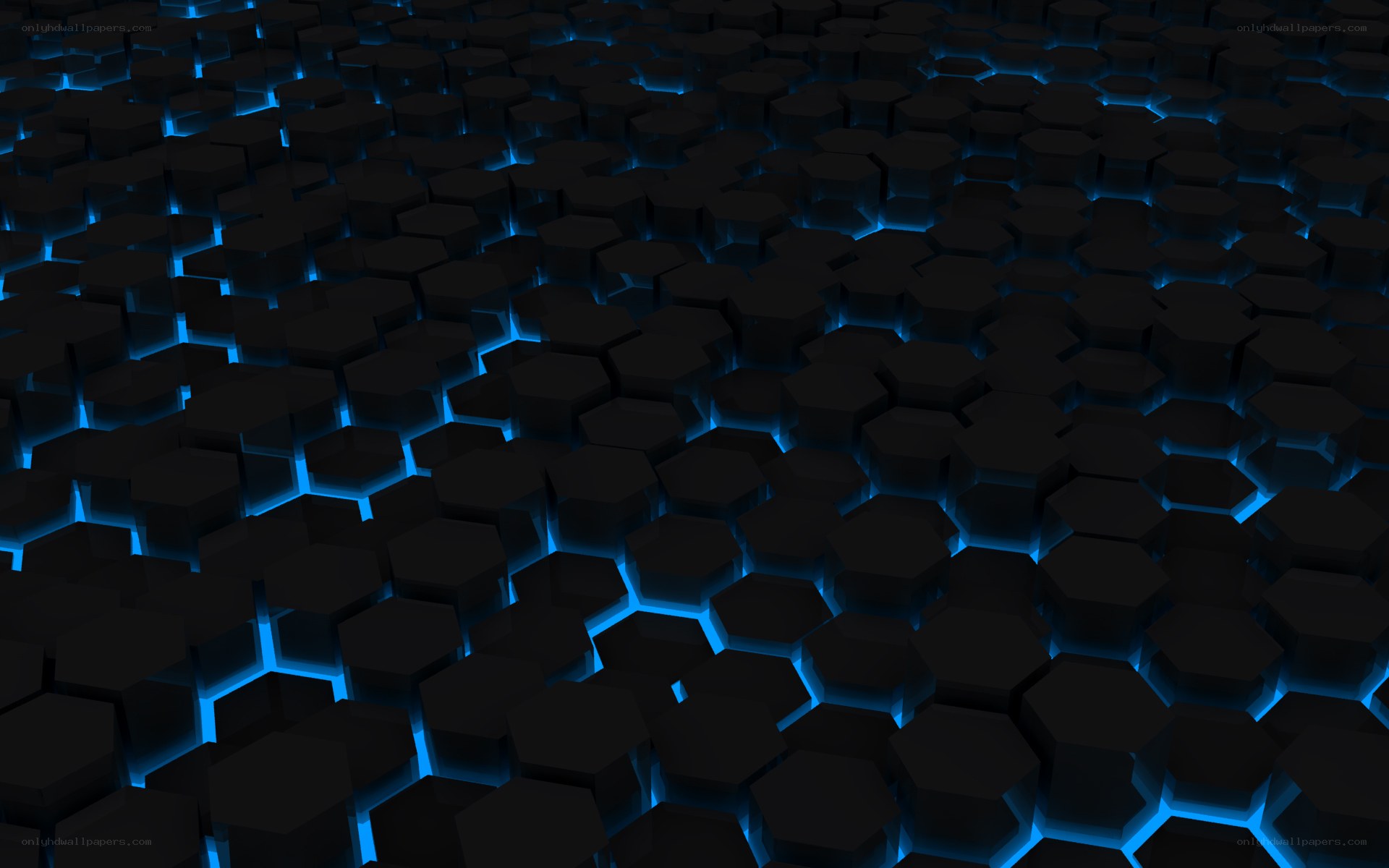 glowing blue hexagon pattern
